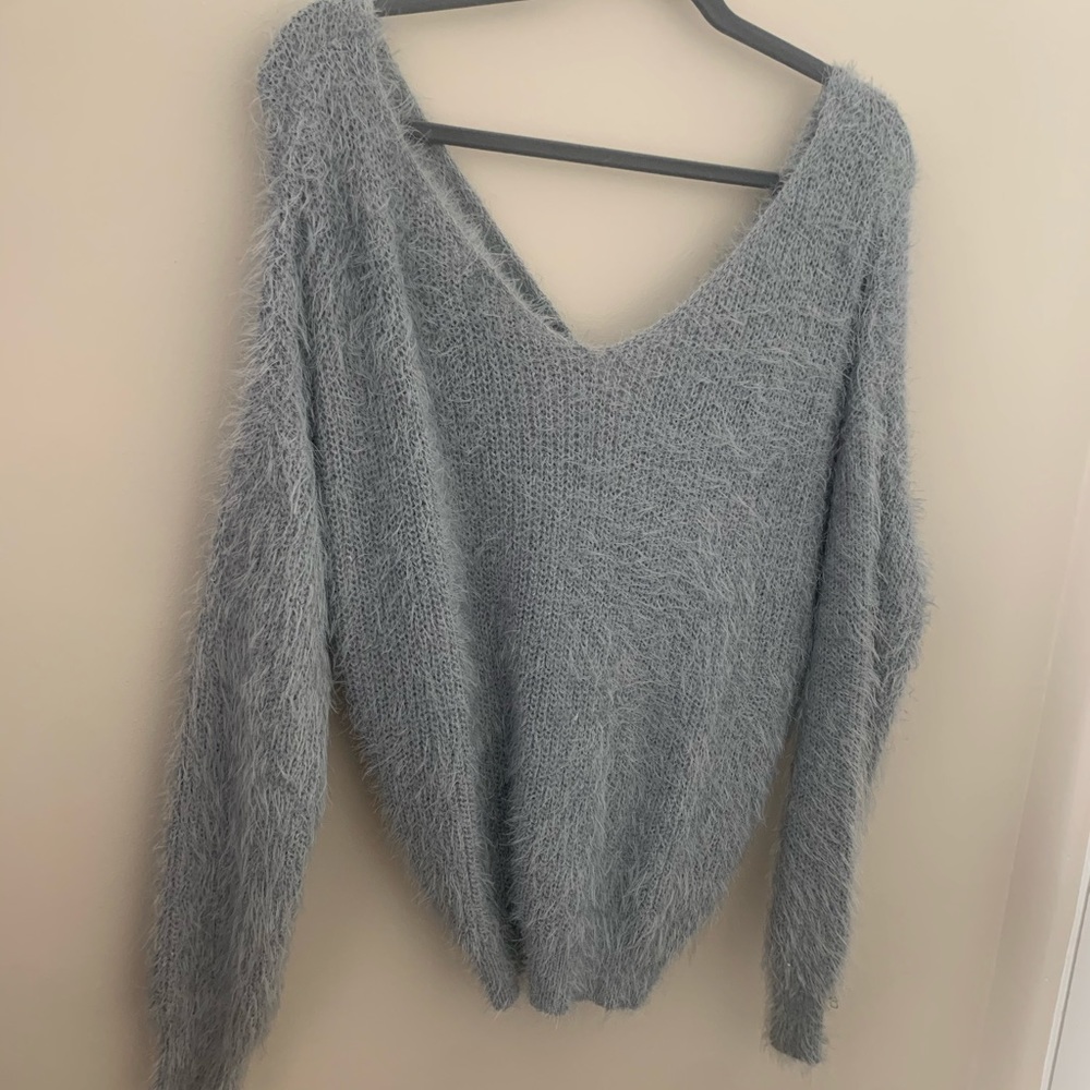 Fuzzy Blue Sweater